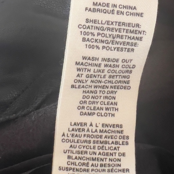 Avec Les Filles black faux leather wide leg trousers size L large belt loops - Picture 8 of 8